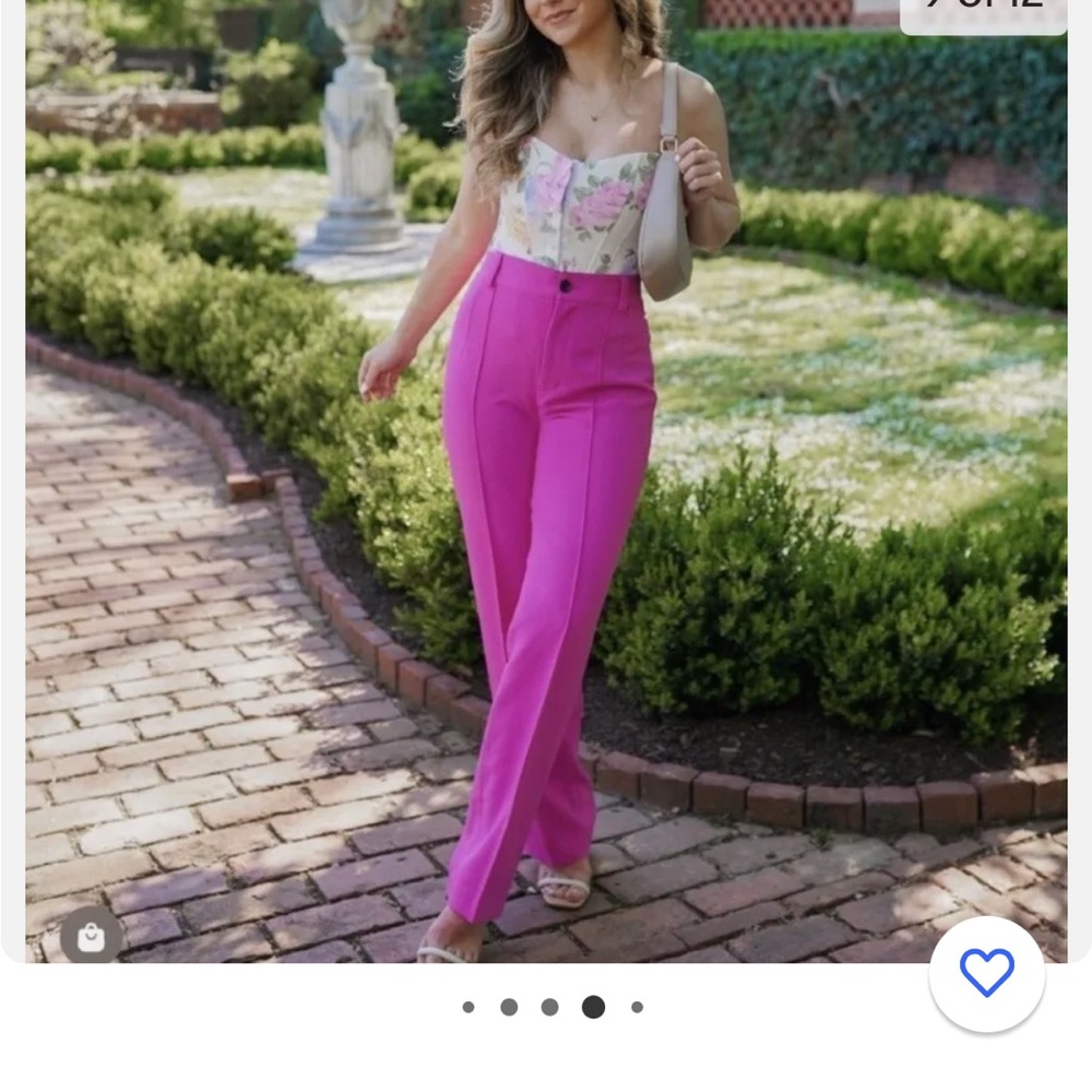 Zara Fuchsia Buttoned Trousers